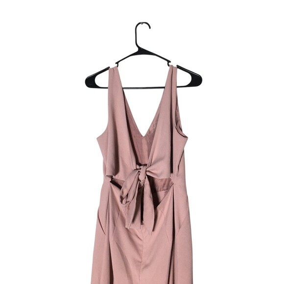 Shine Star Jumpsuit Women's Size Medium Pink Tie Closure Open Back - Picture 6 of 9